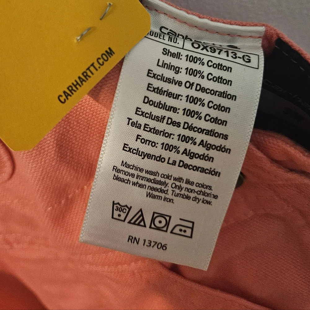 Carhartt Pink Overalls 9 Months Long Sleeve Top - Picture 2 of 3
